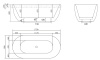 акриловая ванна belbagno 170x80 bb70-1700-800-w/nm черная белая без гидромассажа
