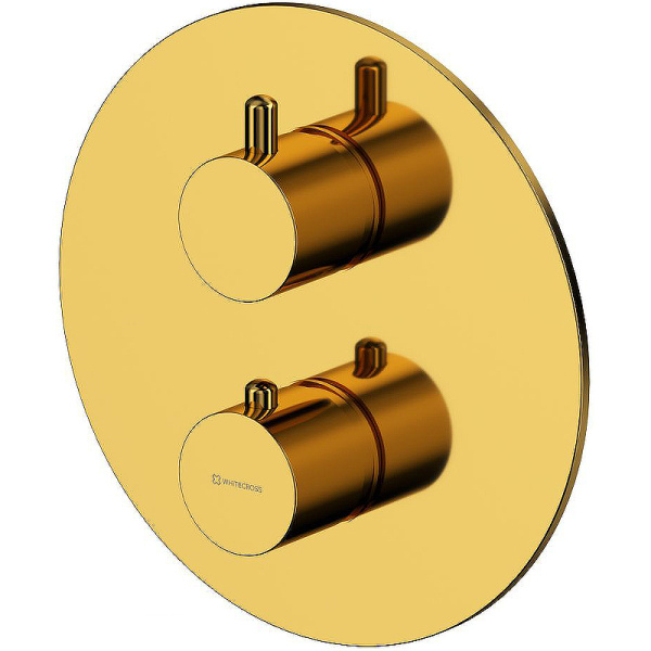 смеситель для ванны whitecross y gold yset10topgl с термостатом золото