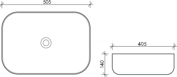 раковина накладная esbano martel 50 см esrnmartmb черная матовая