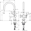 смеситель для кухни hansgrohe talis m54 72805800, сталь