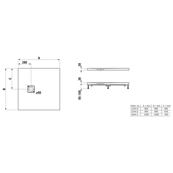 laufen laufen solutions душевой поддон 100x100см., ультратонкий, квадратный, marbond®, цвет: белый матовый