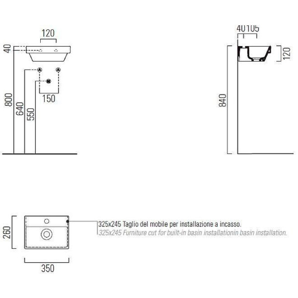 раковина gsi norm 35 8650111, цвет белый