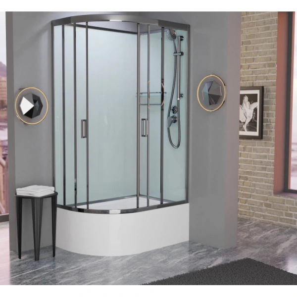 душевая кабина 120x80x215 см frank f412/2r brilliant 190009 прозрачное