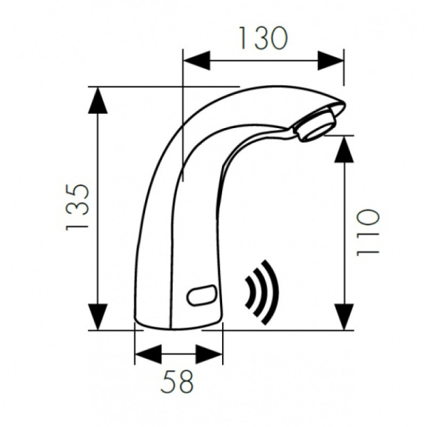 смеситель для раковины kaiser sensor 38411 хром