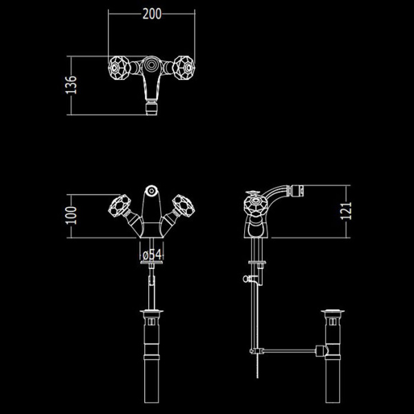 devon&devon excelsior king смеситель для биде на одно отверстие, цвет: блестящий никель