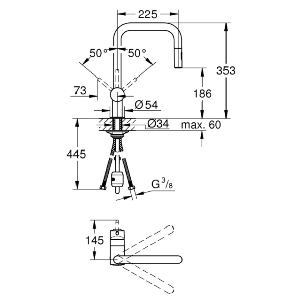 смеситель для кухни grohe minta 32322a02