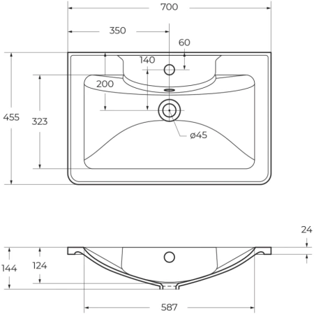 раковина belbagno 70 bb700/455-lv-mr-alr белая