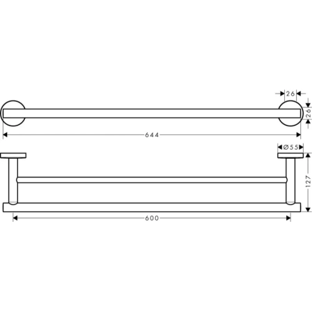 полотенцедержатель 64,4 см hansgrohe logis universal 41712000