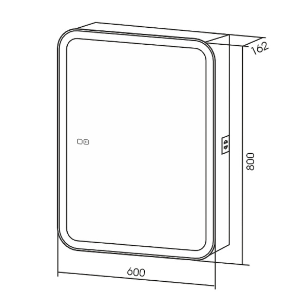 зеркальный шкаф aquame aqm9202 60 с подсветкой цвет белый