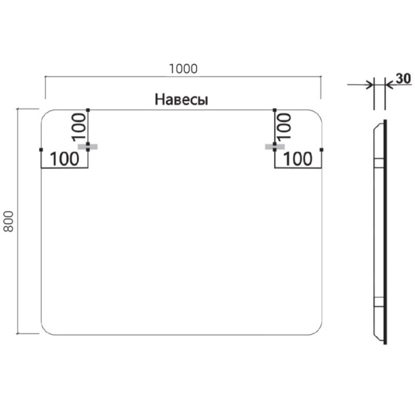 зеркало 100х80 см vincea vlm-3ma100