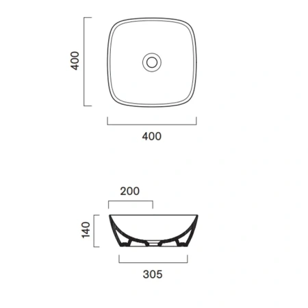 раковина catalano alvea 140apgrlxno накладная, без отв., 40x40см, черный/золото