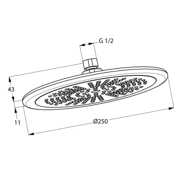 верхний душ 250 мм kludi freshline 675110500