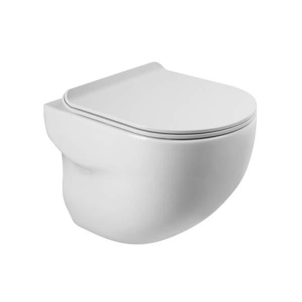 унитаз подвесной безободковый belbagno onda bb066chr, без сиденья, цвет белый