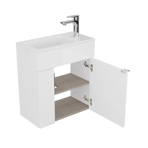 тумба под раковину kerama marazzi lato lat.50.1\wht 50 подвесная, белая глянцевая