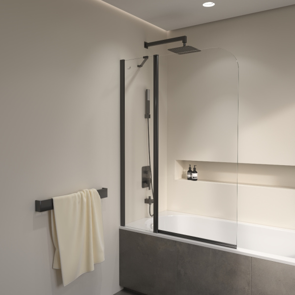 Шторка на ванну RGW Screens SC-011B 90х140 351101109-14 профиль Черный стекло прозрачное