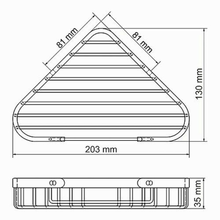 полка корзина wasserkraft k-733b угловая цвет черный матовый