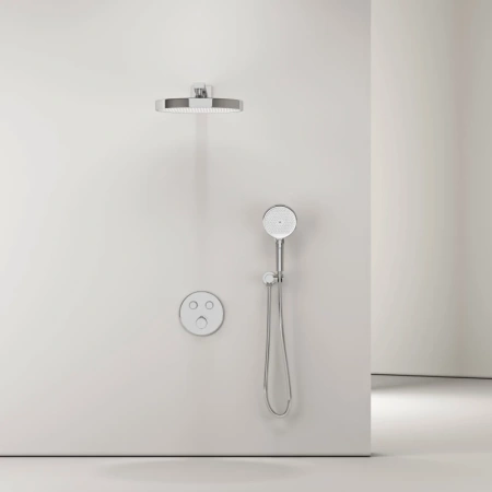 душевой комплект sancos space sc3006ch 320 мм, с термостатом, хром