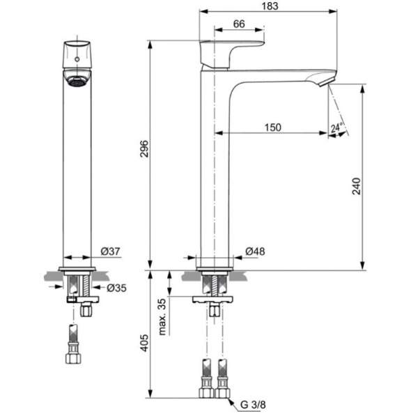 смеситель для раковины ideal standard connect air a7028aa