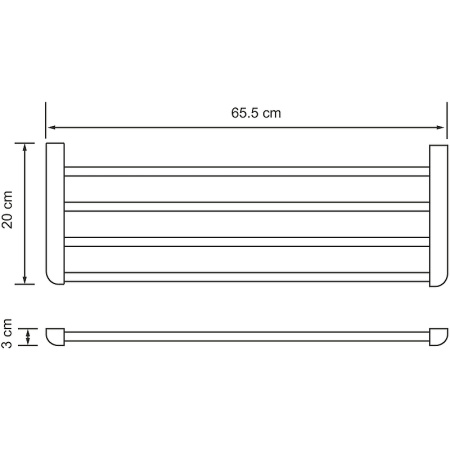 полка для полотенец wasserkraft kammel k-8311 цвет хром