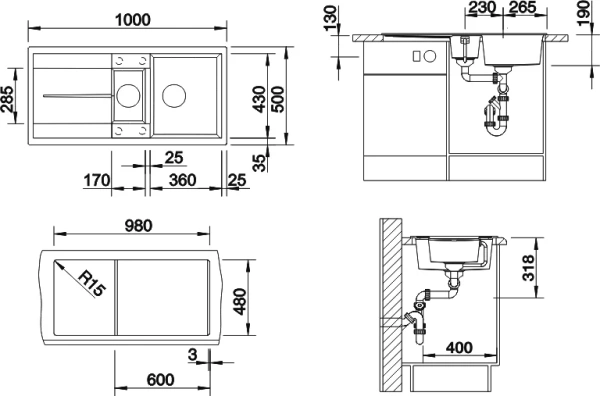 мойка кухонная blanco metra 6s 520577 жемчужная