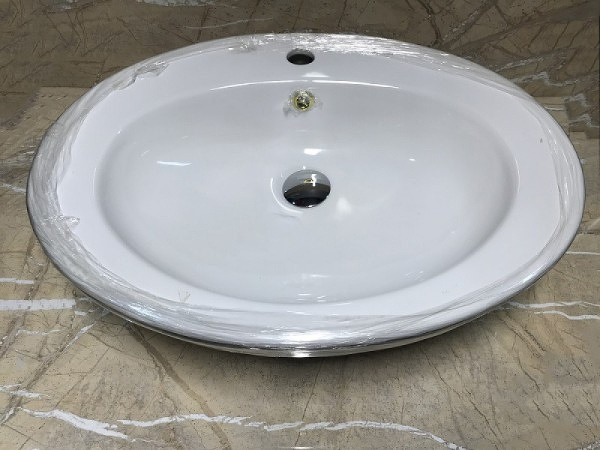 раковина ceramalux lux classicа 3573 накладная, 60x48 см, белый | хром