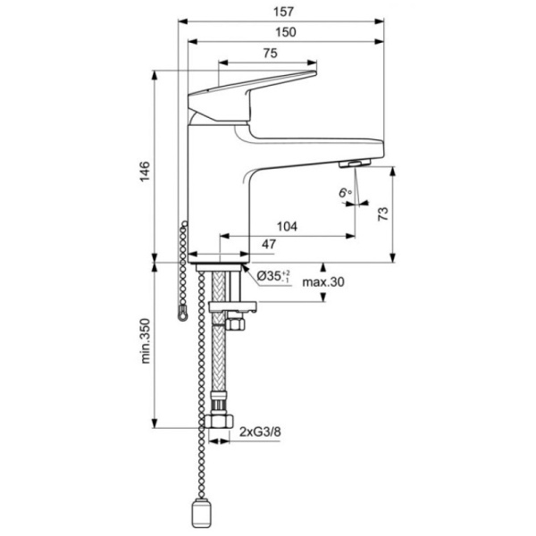 смеситель для раковины ideal standard ceraplan bd210aa