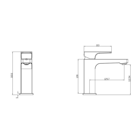 смеситель для раковины villeroy & boch architectura square tvw12500400061 цвет хром