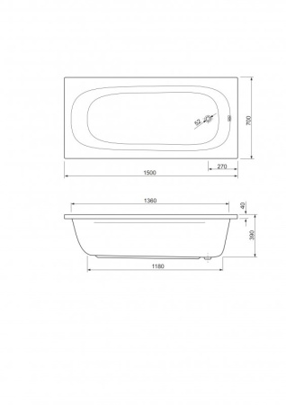 каркас для ванны cezares eco emp-160-70-mf-r