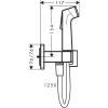 гигиенический душ hansgrohe bidette 1jet e 29233340 со смесителем, черный хром матовый