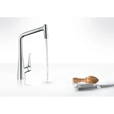 смеситель для кухни hansgrohe metris m71 14820000, хром