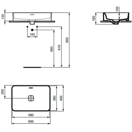 раковина чаша ideal standard strada ii 60 см (t299901)