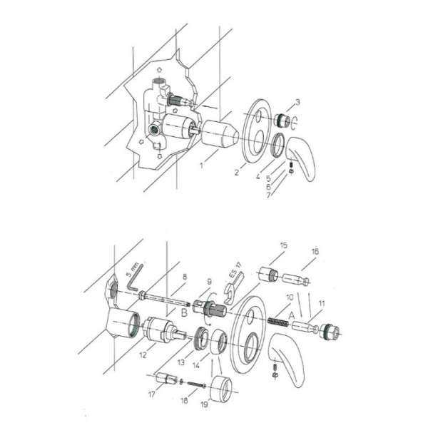 смеситель для душа paini f1 f1cr690 цвет хром