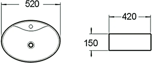 раковина 52x42 см santiline sl-1072