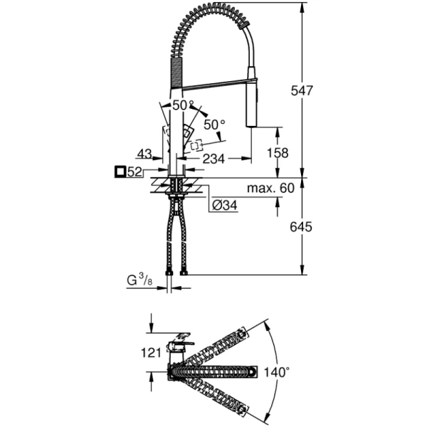 смеситель для кухни grohe eurocube 31395dc0