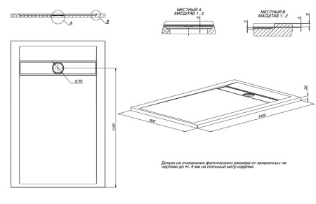 душевой поддон из искусственного камня allen brau infinity 140x90 8.21005-am антрацит