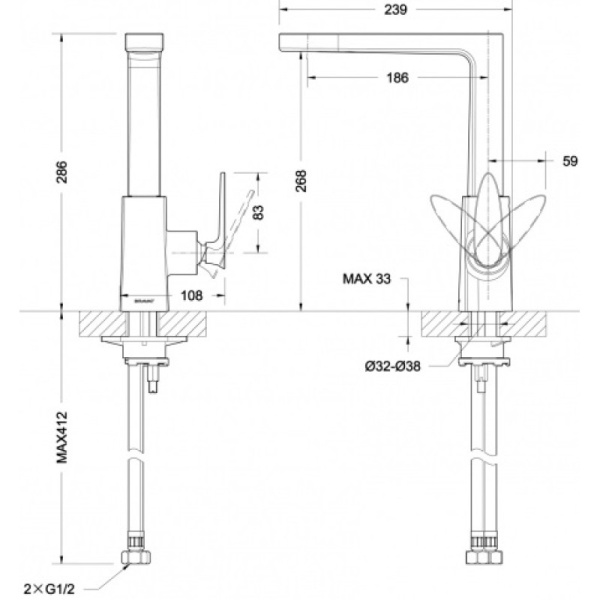 смеситель для кухни bravat spring f779113c-1