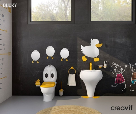 ершик для унитаза creavit ducky br20216y желтый