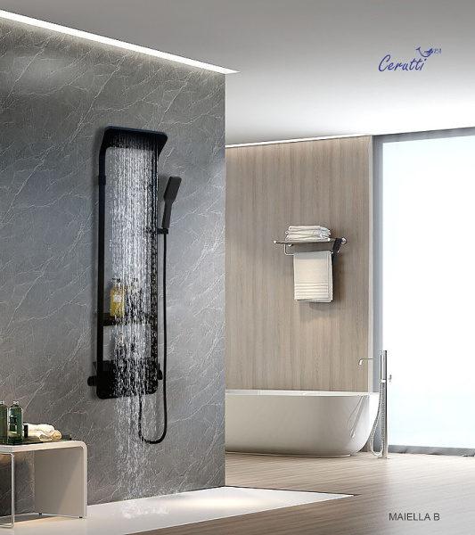 душевая панель cerutti spa maiella b ct8985 черная глянцевая