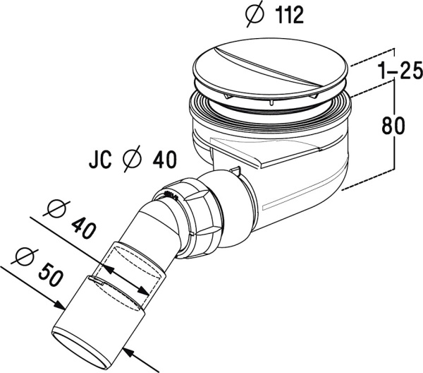 сифон для поддона ø 90 мм radaway turboflow tb90pwhite