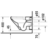 унитаз подвесной безободковый duravit durastyle 2551090000, без сиденья, цвет белый.