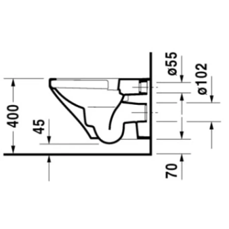унитаз подвесной безободковый duravit durastyle 2551090000, без сиденья, цвет белый.