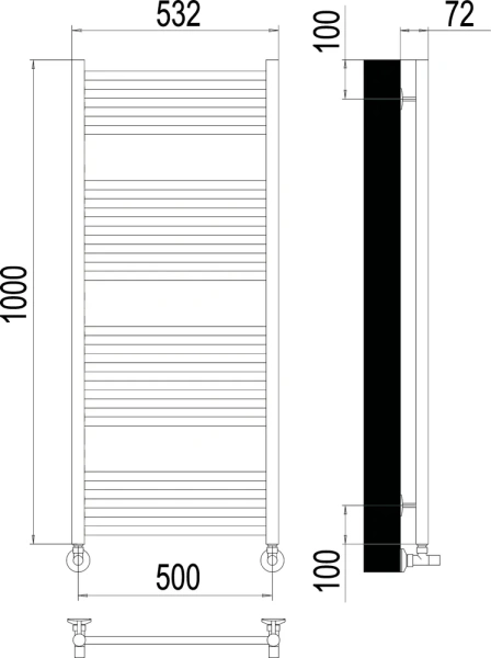 полотенцесушитель водяной terminus аврора п20 500х1000 4670078529381