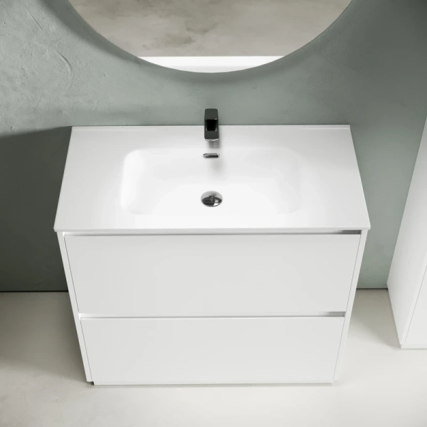 тумба под раковину sancos libra floor 90 lb90fw белый глянец