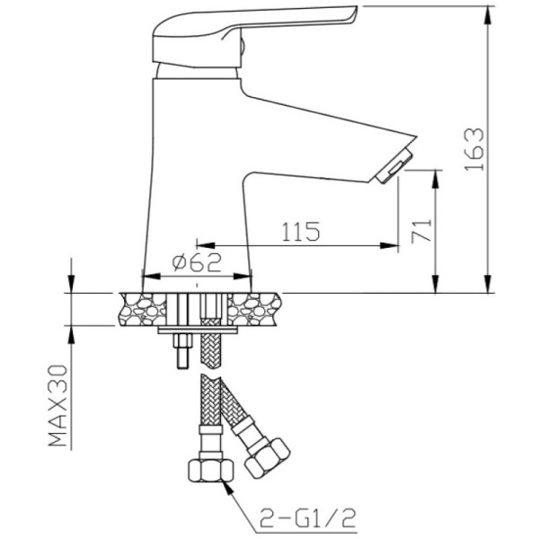 смеситель для раковины orange tony m54-021gr