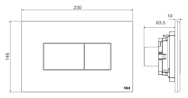 кнопка смыва для инсталляции oli karisma karisma 641004 для унитаза, пластик, цвет хром
