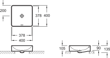 раковина jacob delafon vox evg102-pt3 накладная, лозоплетение, 40x40 см, белая