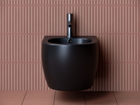 биде ceramicanova play cn3002mb подвесное, черное матовое