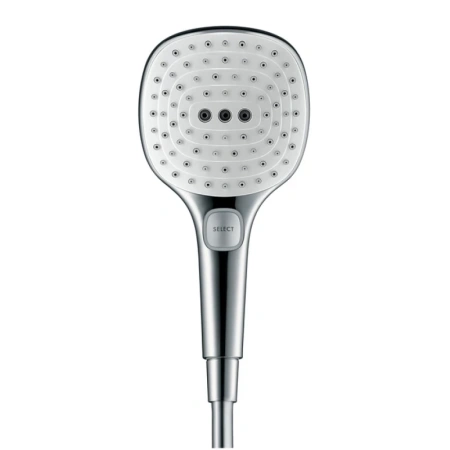 ручной душ hansgrohe raindance select 120 air 3jet ecosmart 9л/мин белый/хром 26521400