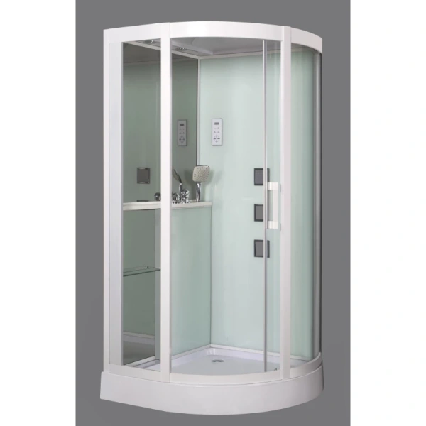 душевая кабина grossman gr-141 100x100 профиль белый стекло прозрачное