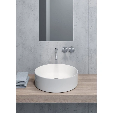 раковина gsi kube x 942711 накладная, ø45 см, bianco lucido (белый глянец)